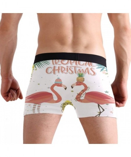 Briefs Cartoon Funny Animal Men's Underwear Boxer Briefs Breathable - Flamingos - C518A0227Z3