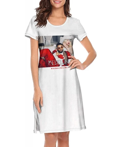 Nightgowns & Sleepshirts The-Queen-of-Pop-Madonna- Sexy Nightgowns Long Nightdress Sleepshirts Sleepwear for Women Girls - Wh...
