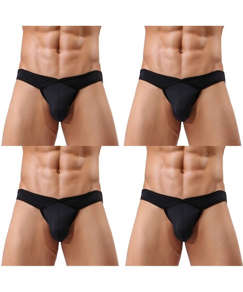 Briefs Mens Bikini Underwear Microfiber Soft Mesh Briefs Breathable - Mesh-4bk - CY18QMWCNRM
