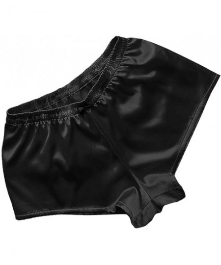 Sets Women Satin Lace V-Neck Camisole Bowknot Shorts Set Sleepwear Pajamas Lingerie - Black - CH193OOG363