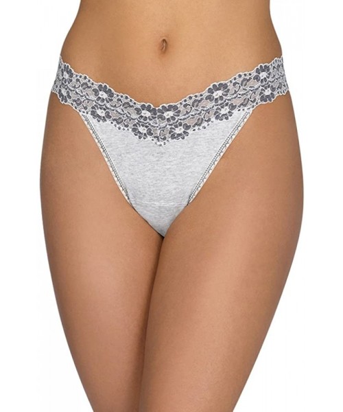 Panties Heather Jersey Original Rise Thong- One Size- Ivory/Coal - CM11O9MEU21
