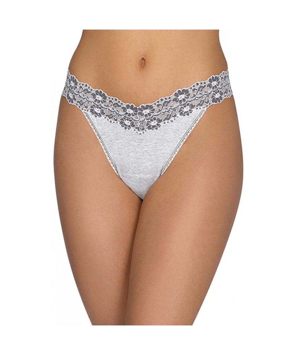 Panties Heather Jersey Original Rise Thong- One Size- Ivory/Coal - CM11O9MEU21
