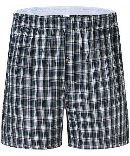 Boxers Men's Boxer Shorts Underwear Cotton Plaid Lounge Relaxed Shorts Soft Classic Fit Button Fly Loose Fit Boxers - D-3pack...