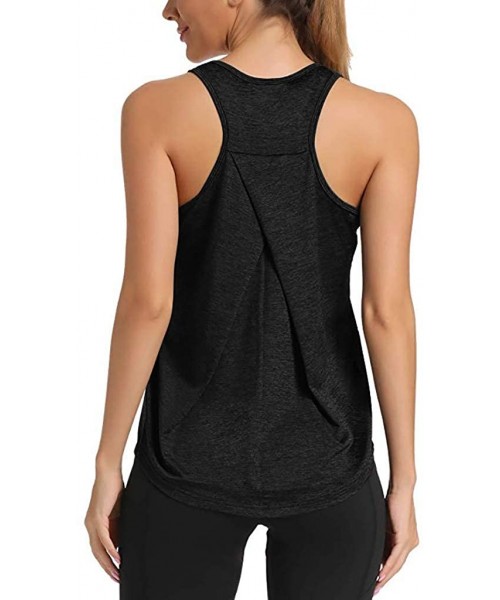 Bras Women's Yoga Shirts Workout Tops for Women Racerback Tank Yoga Shirts Gym Clothes - Black - CZ1965396QS
