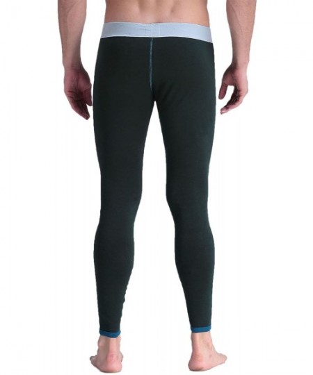 Thermal Underwear Men's Low Rise Leggings Long Johns Thermal Pant - Thicker 3020cku Dark Green - CY12N5OL1BP