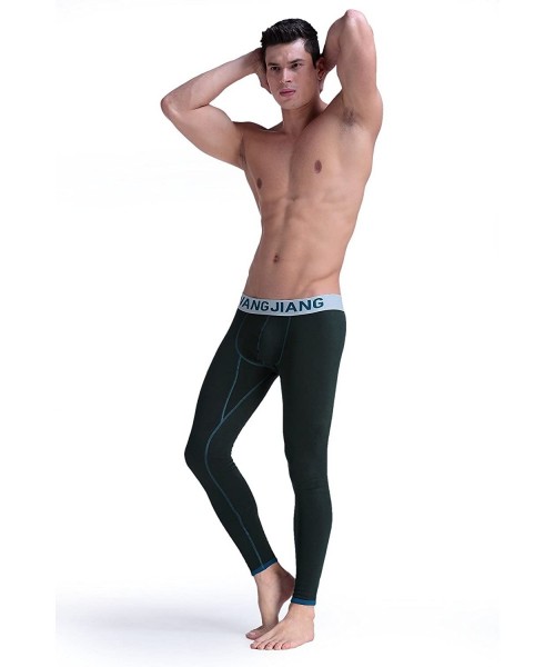 Thermal Underwear Men's Low Rise Leggings Long Johns Thermal Pant - Thicker 3020cku Dark Green - CY12N5OL1BP