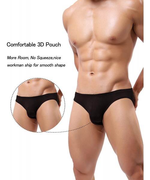 Bikinis Men's Underwear Bikini Briefs Low Rise Thong Underwear Pack of 4 - Black - C3127AC2CM5