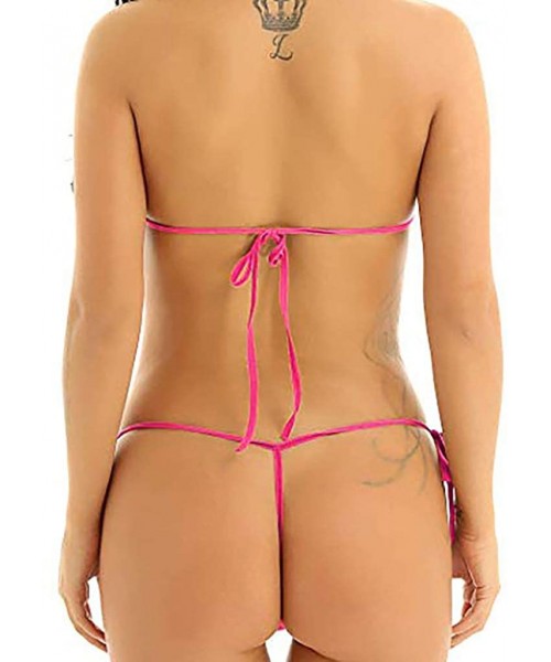 Baby Dolls & Chemises Womens Lingerie Set for Women Strap Babydoll 2 Piece Sexy Bra and Panty Sets - Hot Pink - CQ195A4OQKK