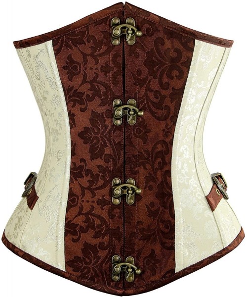 Bustiers & Corsets Women's Steampunk Classic Gothic Overbust Corset Tops Bustier Punk Rock Outfits Halloween Costume - Beige-...