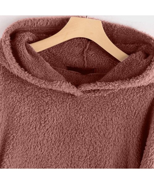 Tops Shaggy Fleece Jacket Leopard Color Block Peplum Hooded Pullover Sweatshirt Fluffy Coat Outwear - Green - CO1925EZO4C