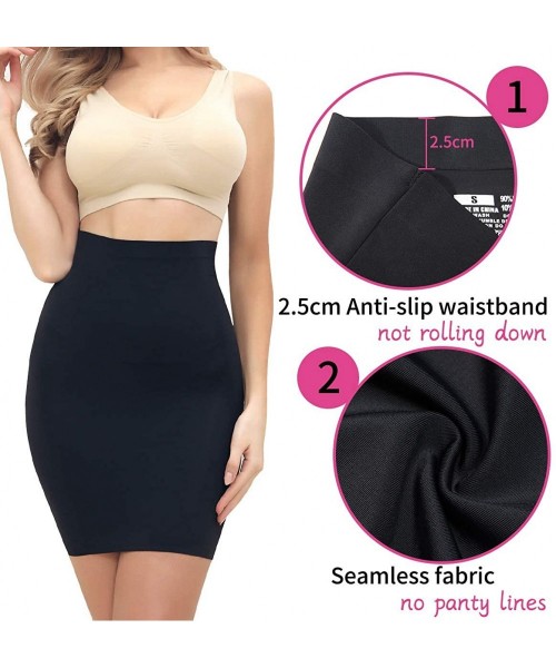 Shapewear Seamless Half Slips for Women Under Dresses Cool Comfort High Waist Slips Shaper Lightly Control Tight Skirt Underg...