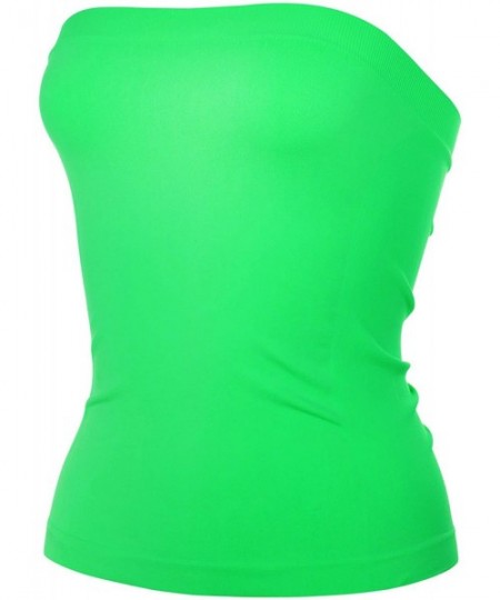 Shapewear Medium Length Ribbing Side Seamless Tube Top -Made in USA - Neon Green - CG17YKCIC6L