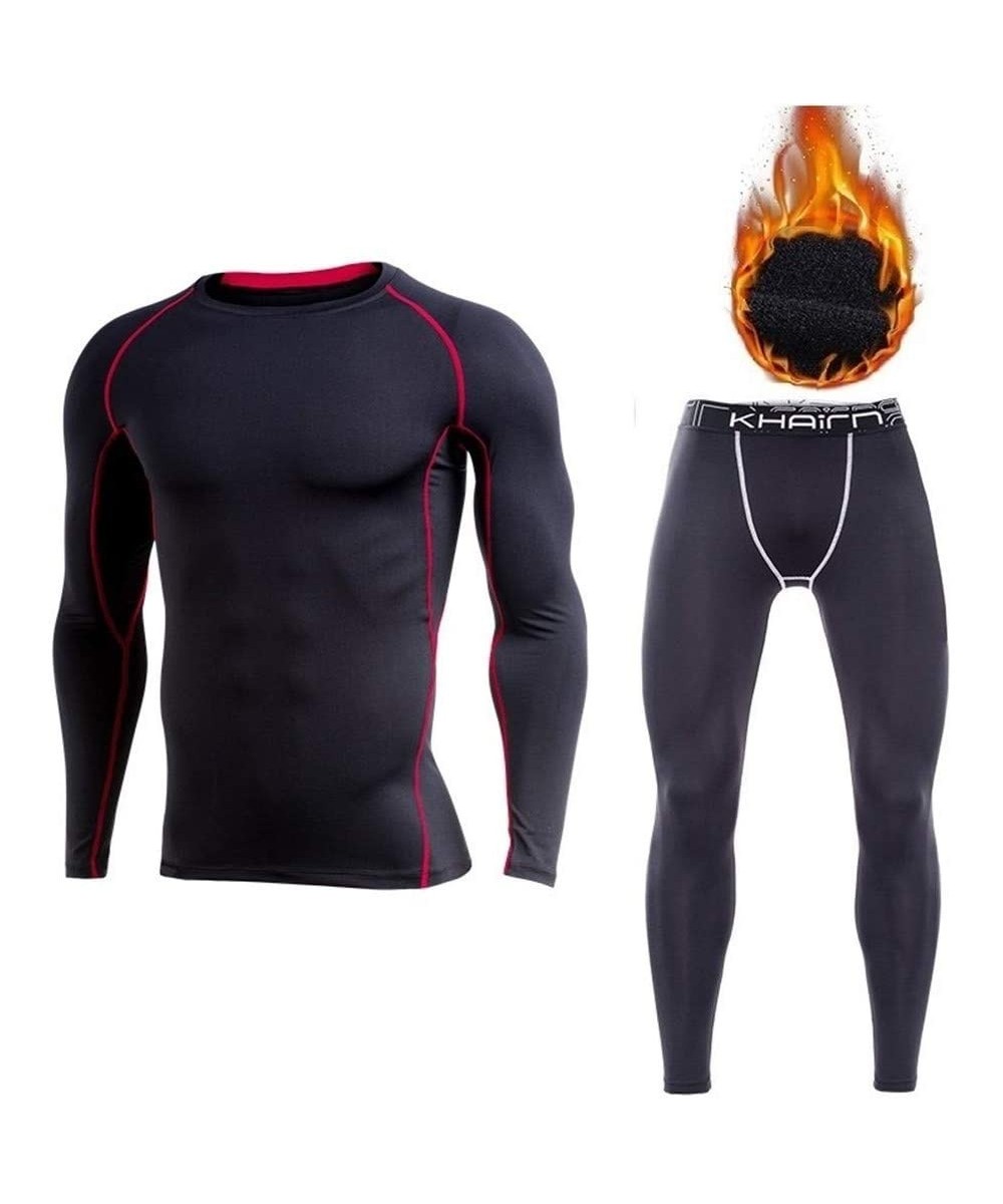 Thermal Underwear Arrival Thermal Underwear for Men Long Sleeve Thermo Fleece Undershirt and Underpants Tight Tranning Sets -...