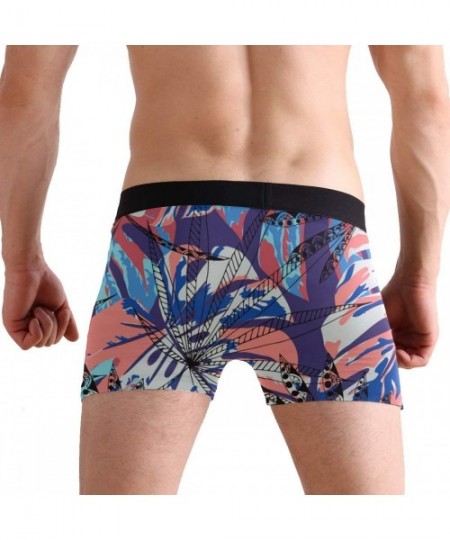 Boxer Briefs Colorful Tropical Plants Men's Sexy Boxer Briefs Stretch Bulge Pouch Underpants Underwear - Colorful Tropical Pl...