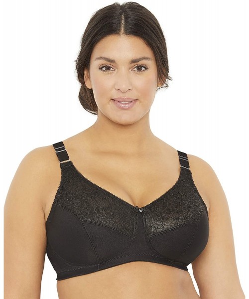 Bras Women's Full Figure Plus Size Minimizer Comfort Support Bra - Black - C818U5RCEC9