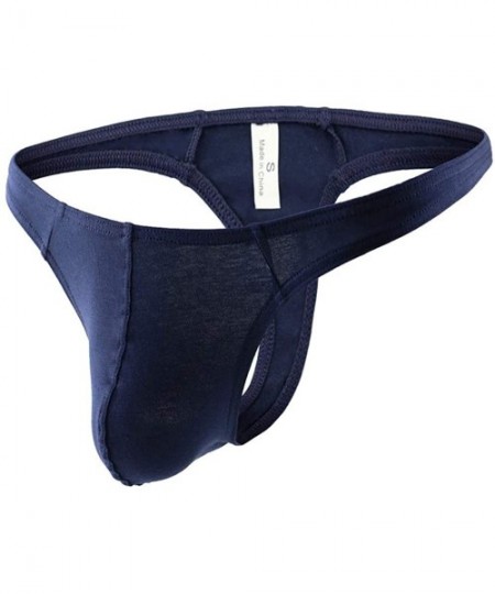 Briefs Men's Sexy Underwear T-Back Underpants Pouch Soft Breathable Briefs Panties - Dark Blue - CR18R6I73KE