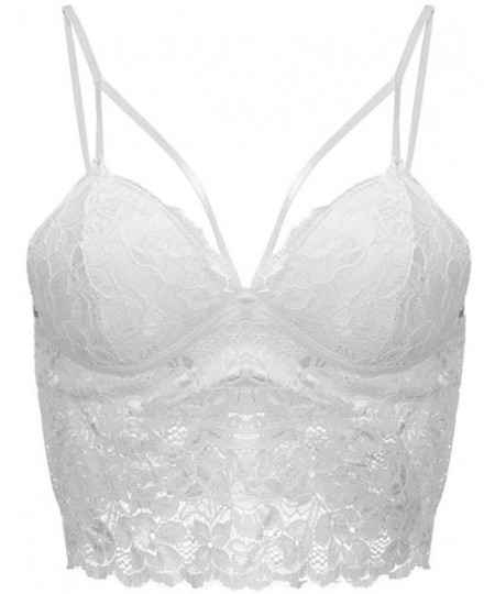 Camisoles & Tanks Women's Lace Cami Stretch Lace Half Cami Breathable Lace Bralette Top for Women Girls - CB195A6ND8I