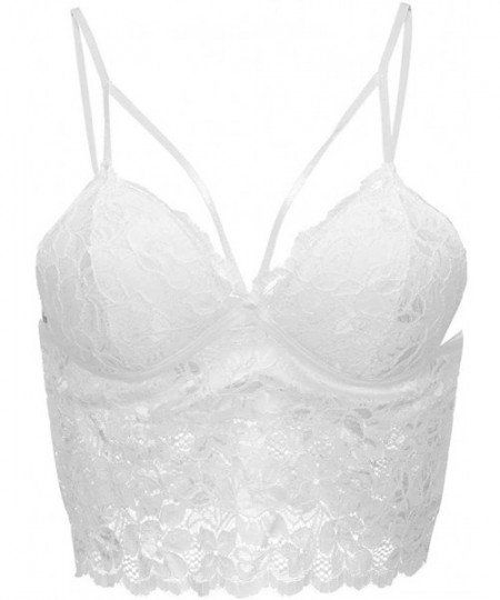 Camisoles & Tanks Women's Lace Cami Stretch Lace Half Cami Breathable Lace Bralette Top for Women Girls - CB195A6ND8I