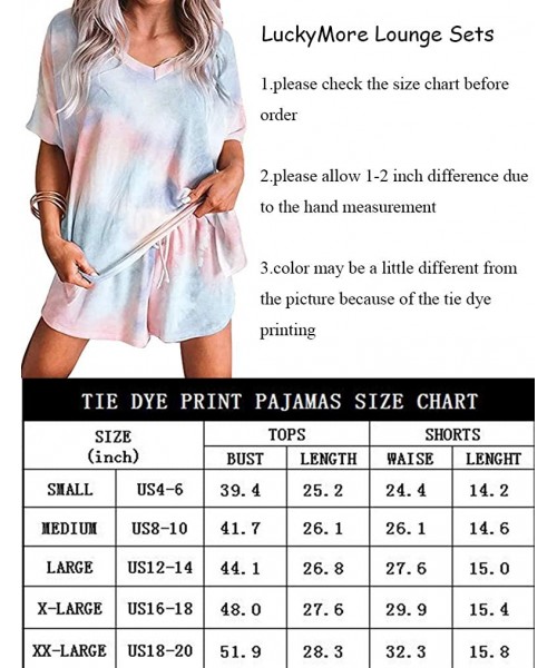 Sets Womens Pajama Sets Short Sleeve Tie Dye Lounge Sets 2 Piece Outfit Sleepwear Nightwear Pjs - Tie Dye02 - C9199OEO9TL