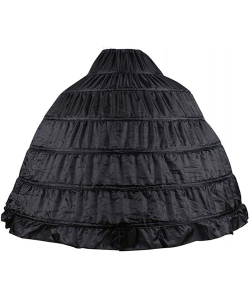 Slips 6 Hoops Plus Size Petticoat Skirt Wedding Skirt Brace Performance Dress Petticoat Wedding Dress Accessories - Black - C...