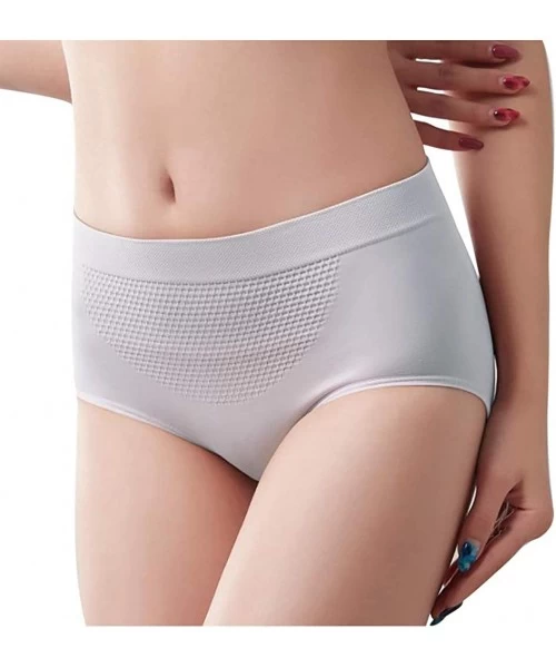 Shapewear Womens Comfortable High Waist Tummy Control Body Shaper Briefs Slimming Solid Pants - Gray - CX18AKMGINS