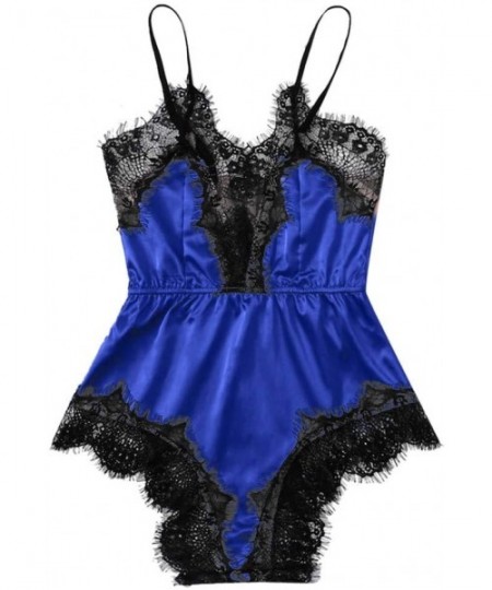 Baby Dolls & Chemises Sexy Lingerie for Women for Sex Women's Lace Chemise Nighty Babydoll Plus Size Sleepwear Dress 2019 (Bl...