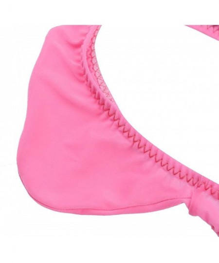 G-Strings & Thongs Men's Pouch G-String Underwear Sexy Mesh Low Waistline Thong Panties - Pink - C418E8X5ATD