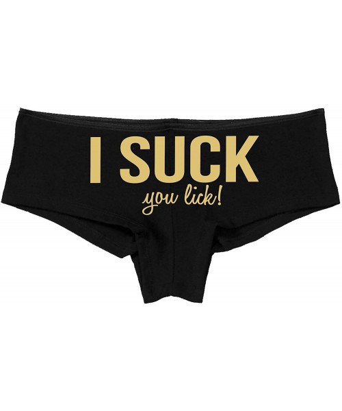 Panties I Suck You Lick Flirty Boy Short Panties - All You can eat me Oral Sex Boyshort Underwear The Panty Game - Sand - CO1...