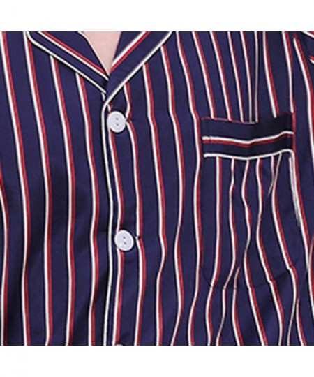 Sleep Sets Fashion Stripe Pyjamas Set Casual Home Clothes Sleepwear Nightwear - Long Sleeved-purple - CO18NDMS9CX