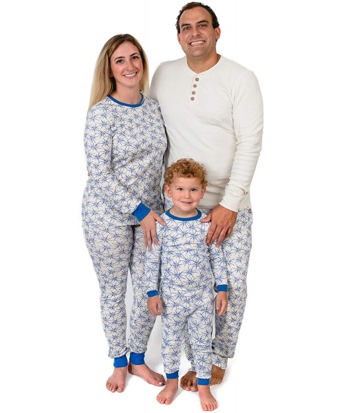 Sets Women's Family Jammies- Matching Holiday Pajamas- Organic Cotton Pjs - Frozen Blue Snowflakes - C418QROCKLL