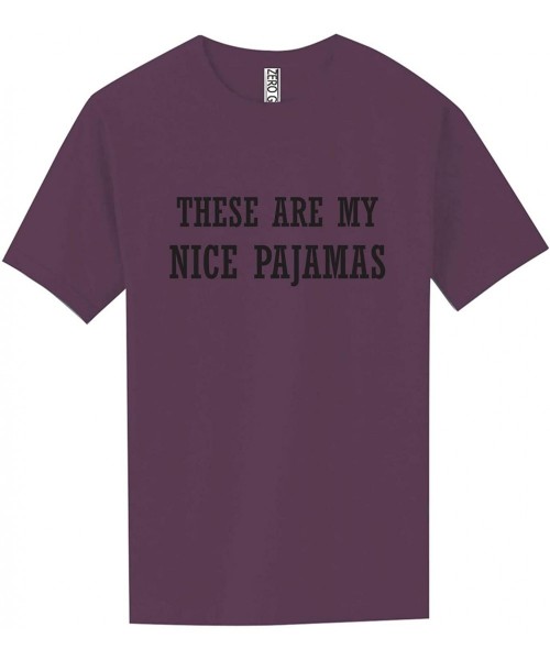 Sleep Sets These are My Nice Pajamas Adult Pigment Dye Short Sleeve in Eggplant - XX-Large - C6190AY57OG