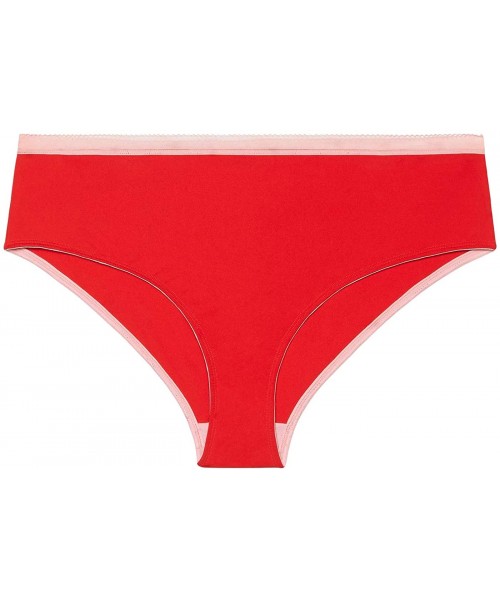 Panties Women's Curvy Stretch Microfiber Hipster - Goji Berry Red - CO18UUL8ECY