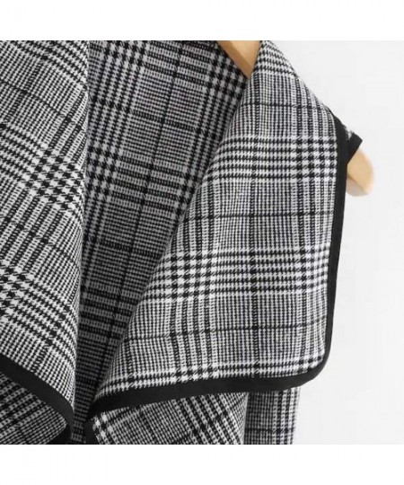 Garters & Garter Belts Women Plaid Vest Cardigan Lapel Sleeveless Gilet Coat for Winter - Black - CA18A4YWLSU