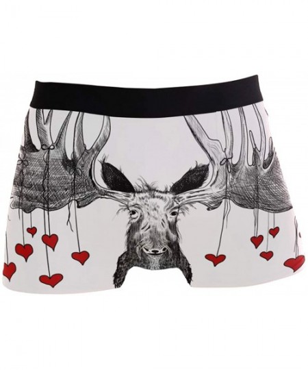 Briefs Valentine's Day Funny Moose Men's Underwear Boxer Briefs Breathable- Multi - Multicolour - C918NU02C63