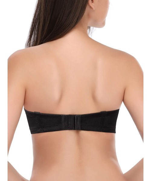Bras Women's Multiway Strapless Bra Full Figure Underwire Contour Beauty Back Plus Size Bra - Black - CJ1965IW8HG