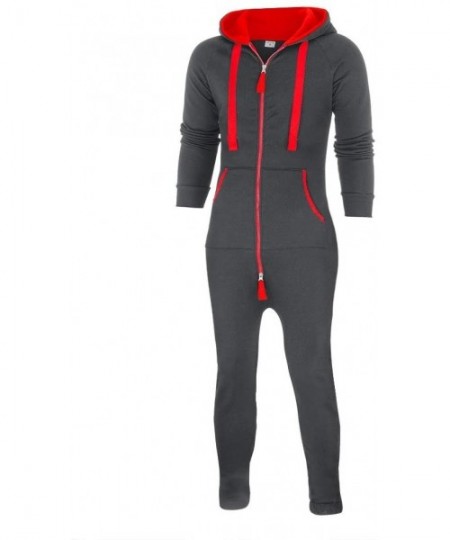 Sleep Sets Mens Onesie Hooded Jumpsuit One Piece Pajamas Non Footed Tracksuit Zipper Sweatshirt Jogger Sports Suit Home Wear ...