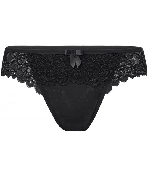 Panties Karioka Women Underwear Lace Thongs T-Back Thin Flower Edge Trim Silky Panties Bikini Breathable Lingerie Low Waist -...