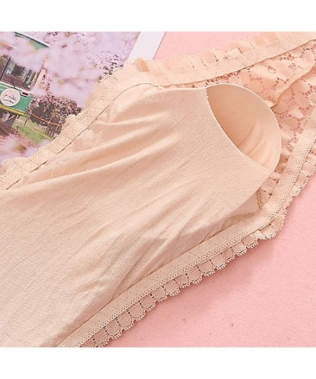 Camisoles & Tanks Women Sexy Bra Solid Vest Lace Wrapped Seamless Breathable Top Underwear - Beige - C6199UUHN4C