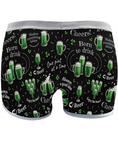 Panties Women's Soft Boy Short Marijuana Leaves Boxer Brief Panties - Saint Patrick's Day Green Beer - CE18T74QR57