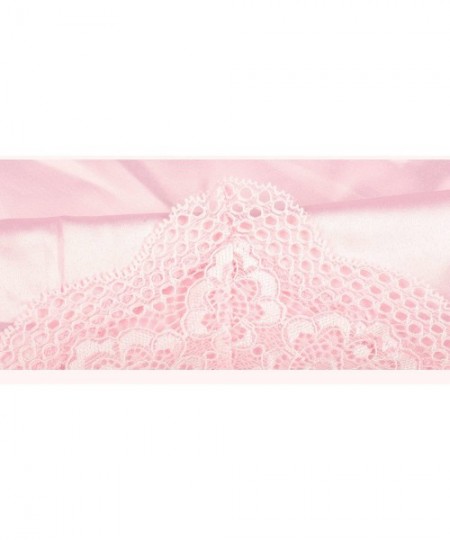 Sets Two Pieces Cami Set Womens Satin Sleepwear Pyjamas - Pink - C212MSXF6B1