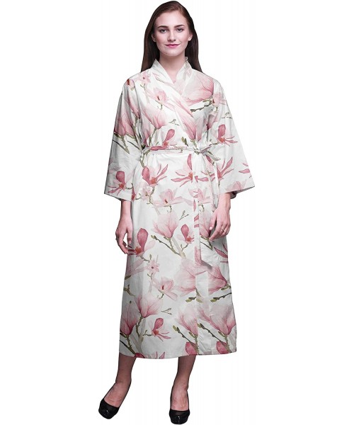 Robes Printed Crossover Robes Bridesmaid Getting Ready Shirt Dresses Bathrobes for Women - White3 - C518TKADXIC