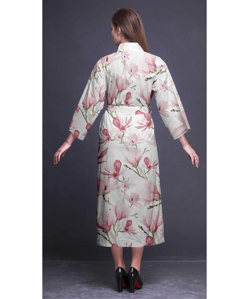 Robes Printed Crossover Robes Bridesmaid Getting Ready Shirt Dresses Bathrobes for Women - White3 - C518TKADXIC