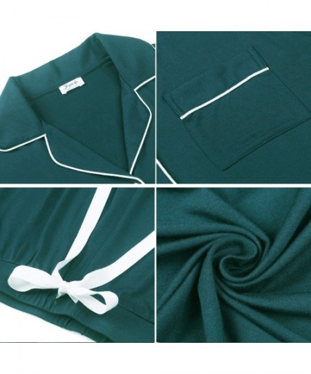 Sets Women's Ultra Soft Bamboo Pajama/Pj Sets - Long Sleeve/Button Down - Long-green - CD18WUTQX8Z