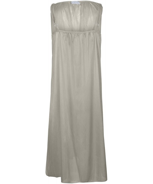 Nightgowns & Sleepshirts Women's Satin Silk Lovely Spaghetti Strap Lingerie Nightgown - Ivory - CZ11UFR21OD