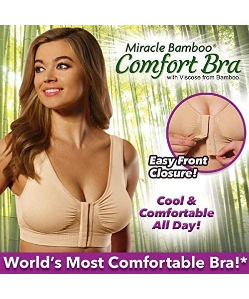 Bras ACA Miracle Bamboo Comfort Bra with Viscose from Bamboo (Bust 46-50) Beige XXX-Large - C318E73OQ86