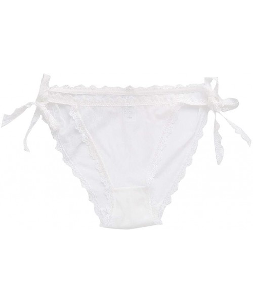 Garters & Garter Belts Women's Bikini Side Tie Panties Wild Sexy Lace Bikini Adjustable G-String Underwear Multicolor - White...