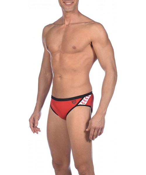 Briefs Men's Team Stripe MaxLife Brief Swimsuit - Team Stripe Red - CI18UQA2EGE