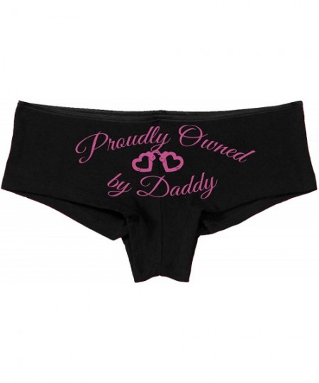 Panties BDSM DDLG Proudly Owned Black Boyshort for Baby Girl Princess - Raspberry - CO18NNQ0IET