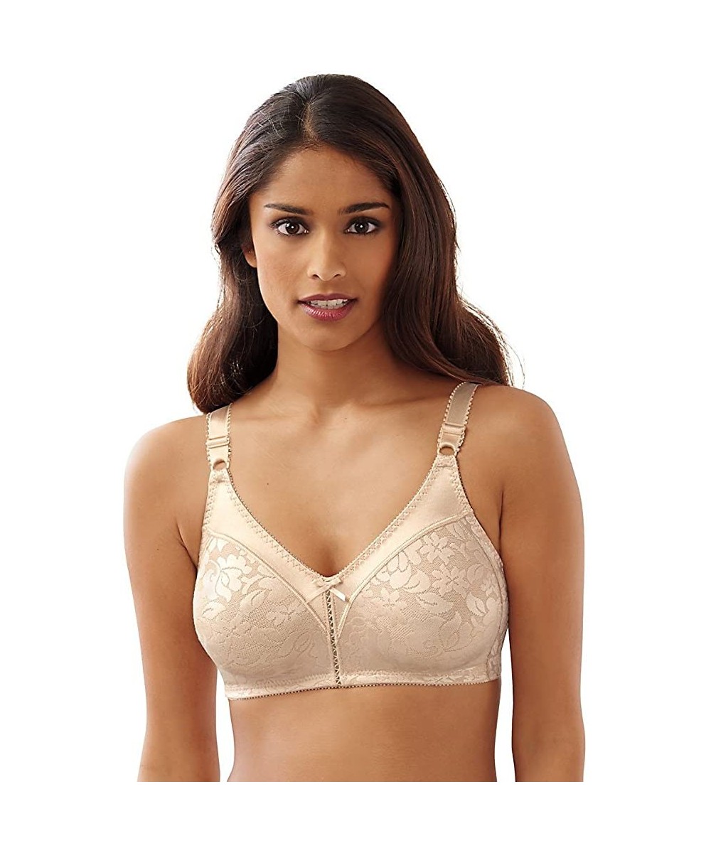 Bras Women's Double Support Lace Wirefree Bra - Soft Taupe - C7189WS6WHC