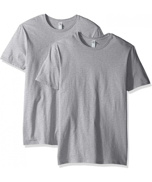 Undershirts Men's Lightweight Cotton Crew T-Shirt Multipack - Heather Grey - CU12MYBFY46